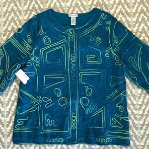 Catherines contrast piping trim detail button front cardigan jacket size 14/16